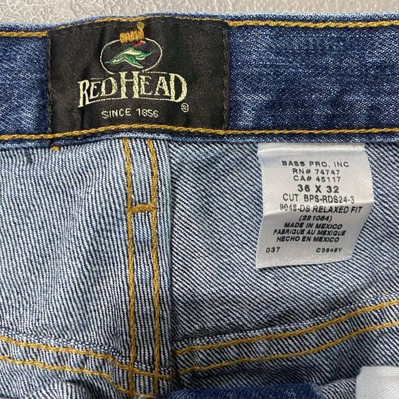 RED HEAD Jeans Relaxed Fit Straight Leg Denim Workwear Classic Mens 36x32 Blue - Picture 3 of 9